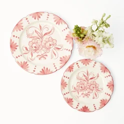 New Mrs. Alice Seville Pink Gardenia Starter Plate (Set Of 4)