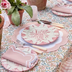 New Mrs. Alice Seville Pink Gardenia Starter Plate (Set Of 4)