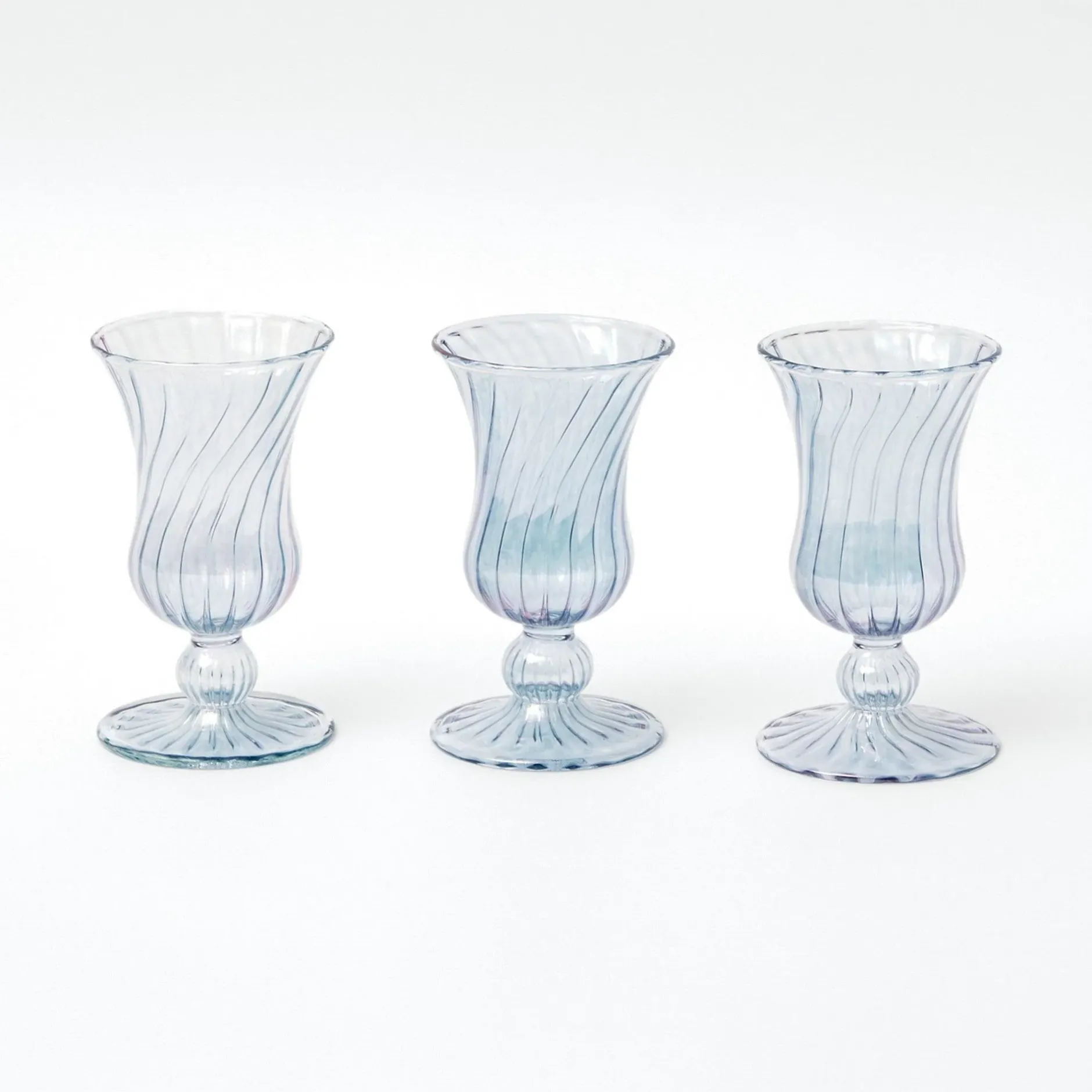Outlet Mrs. Alice Small Blue Fluted Vase (Set Of 3)