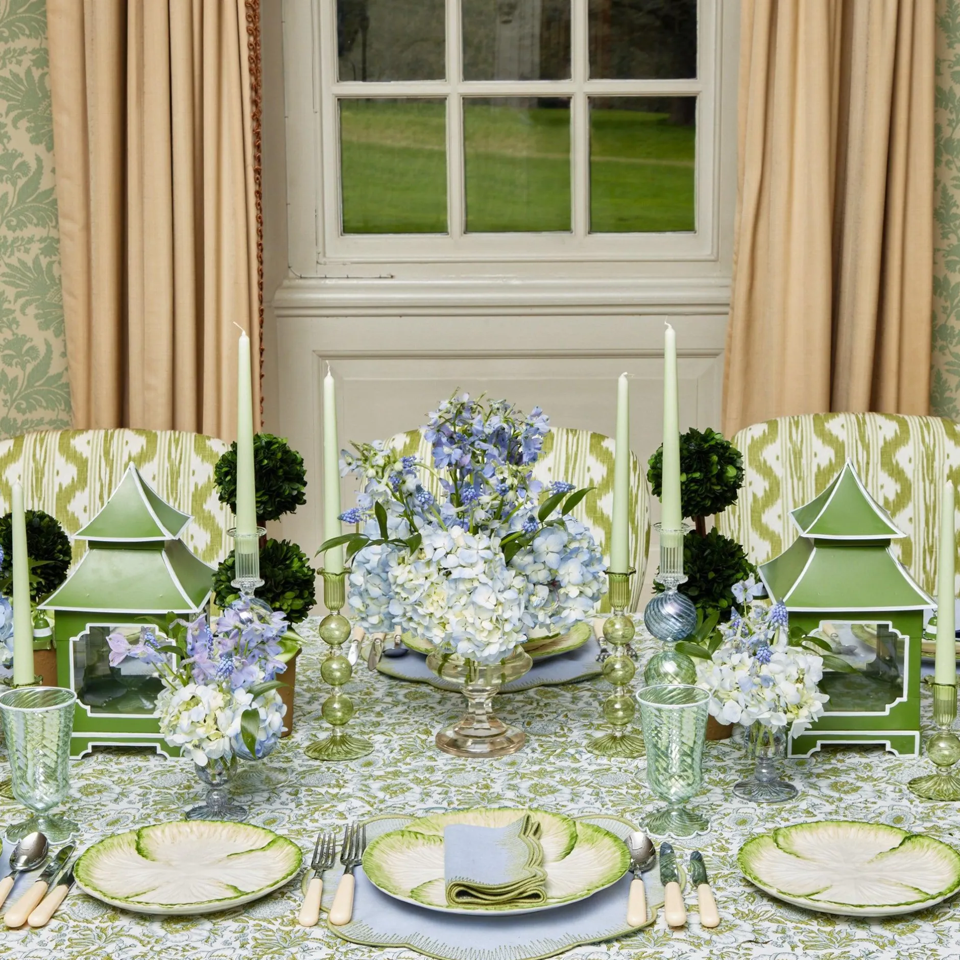 Outlet Mrs. Alice Small Blue Fluted Vase (Set Of 3)