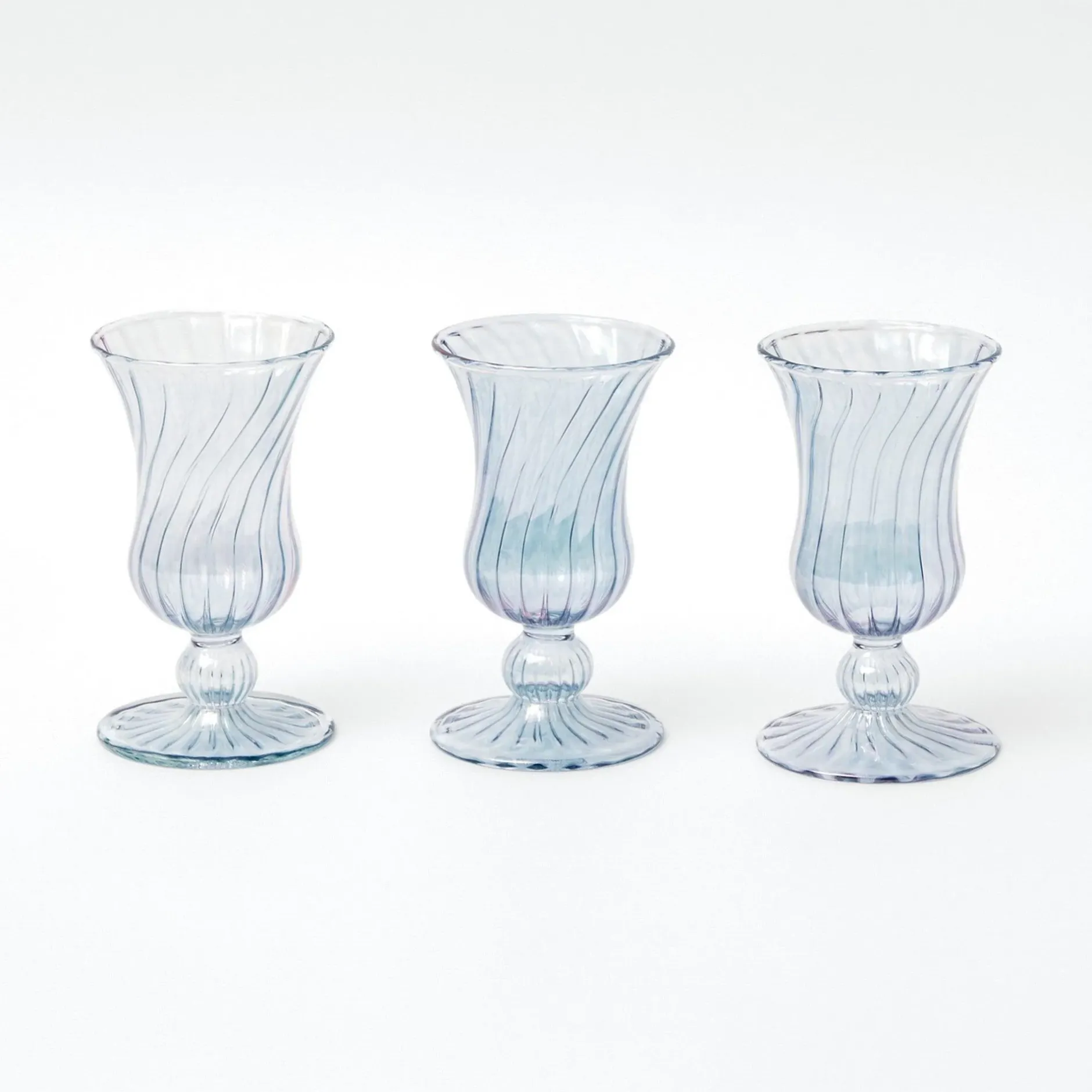 Outlet Mrs. Alice Small Blue Fluted Vase (Set Of 3)