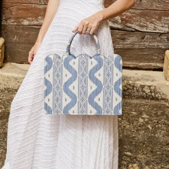 Sale Mrs. Alice Small Tote Bag (Blue Ikat)