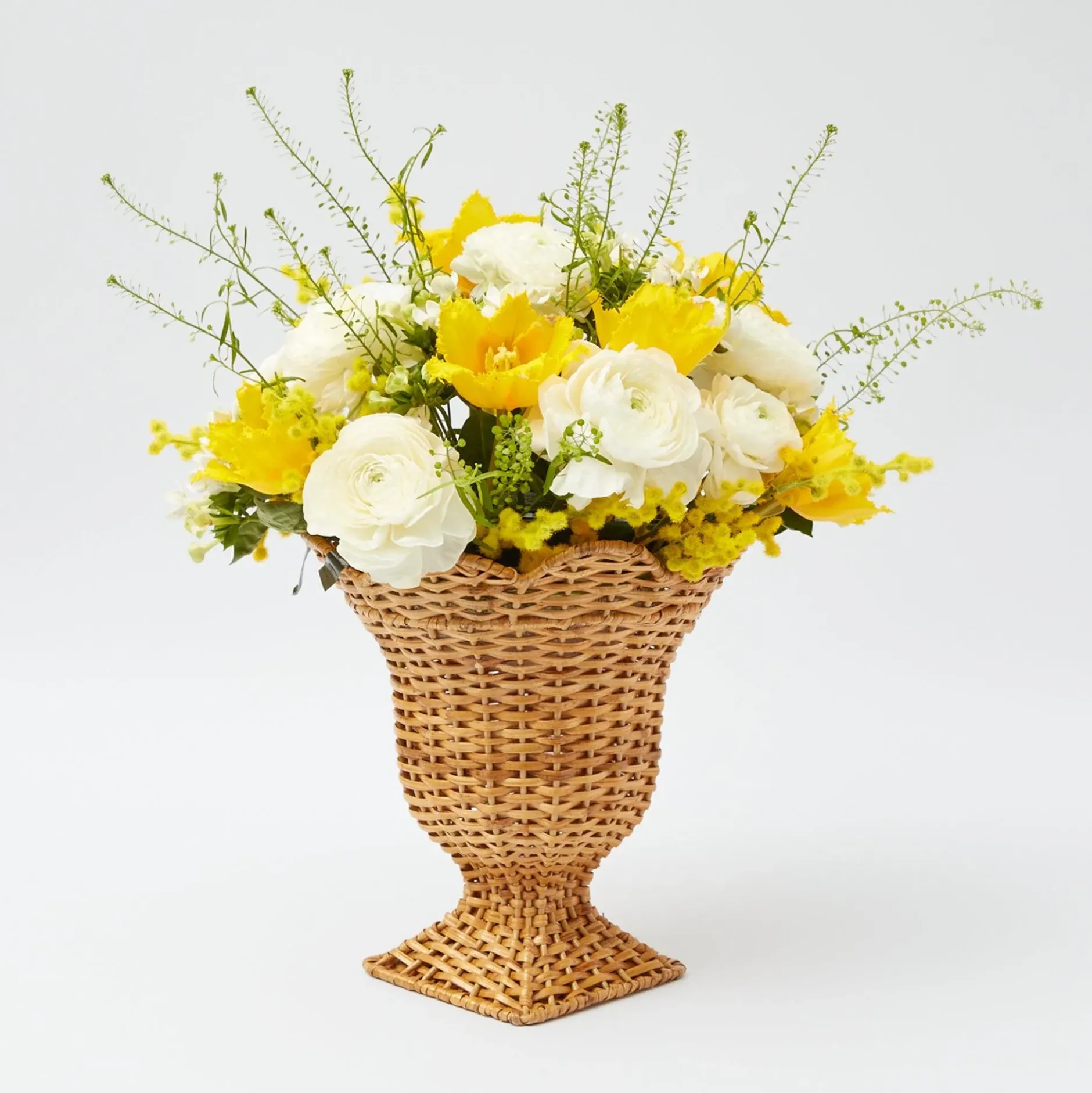 Hot Mrs. Alice Small Natural Rattan Urn Vase