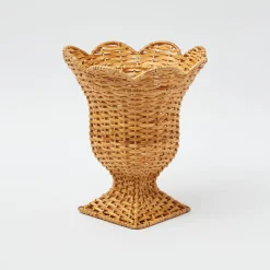 Clearance Mrs. Alice Small Natural Rattan Urn Vase