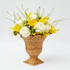 Clearance Mrs. Alice Small Natural Rattan Urn Vase