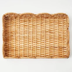 Hot Mrs. Alice Small Scalloped Rattan Tray