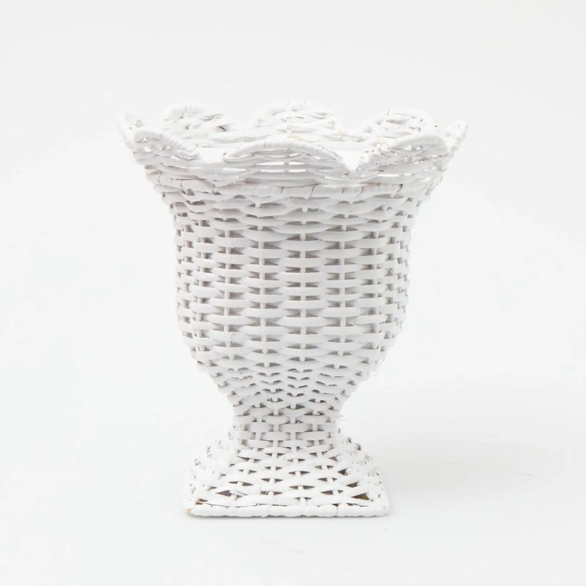 Discount Mrs. Alice Small White Rattan Urn Vase
