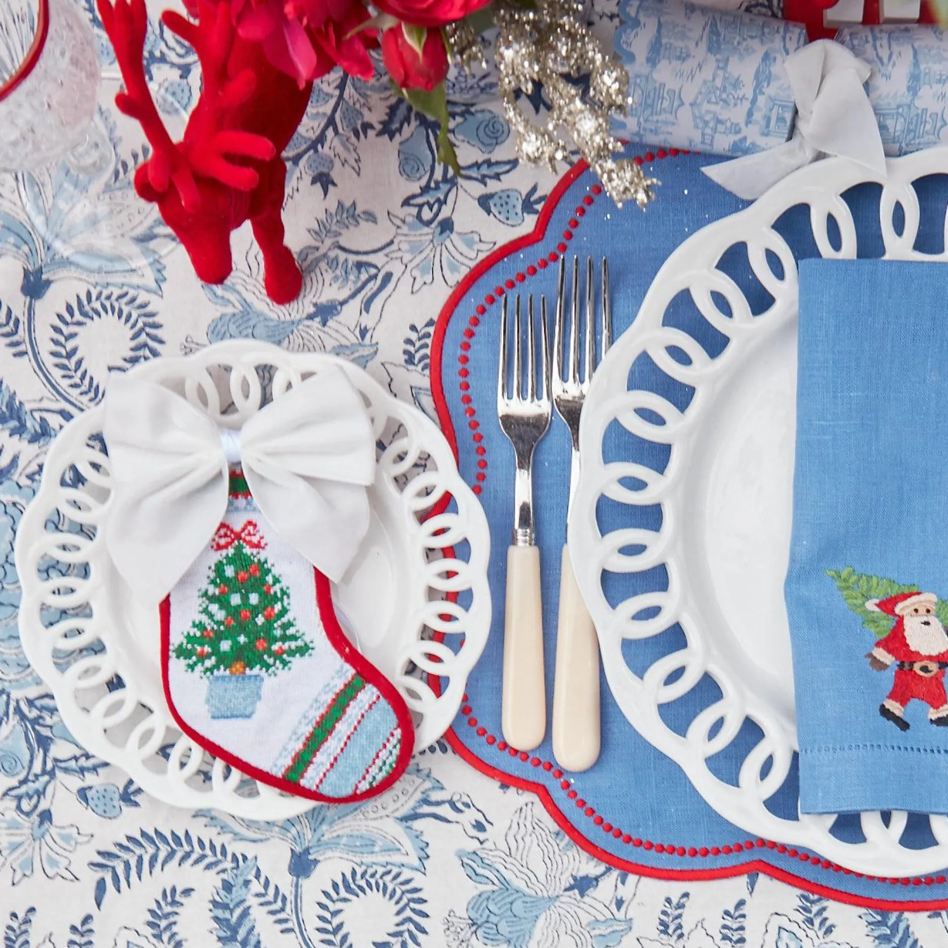 New Mrs. Alice Snow White Velvet Napkin Bows (Set Of 4)