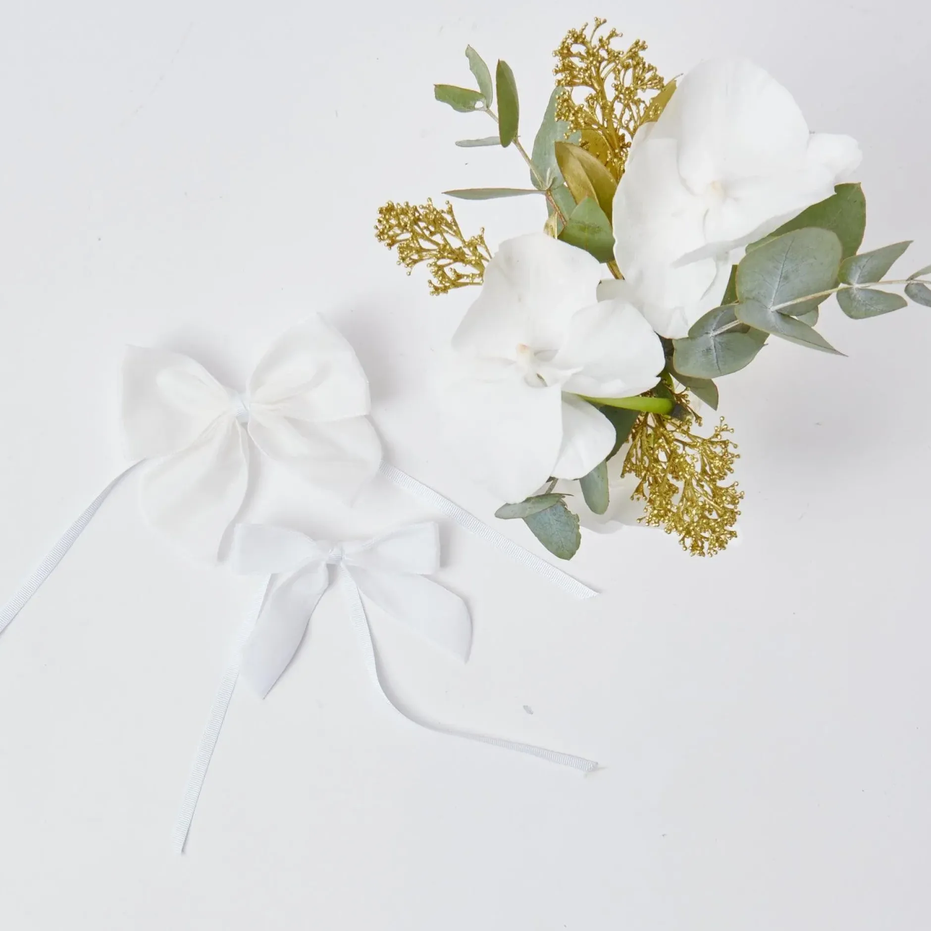 New Mrs. Alice Snow White Velvet Napkin Bows (Set Of 4)