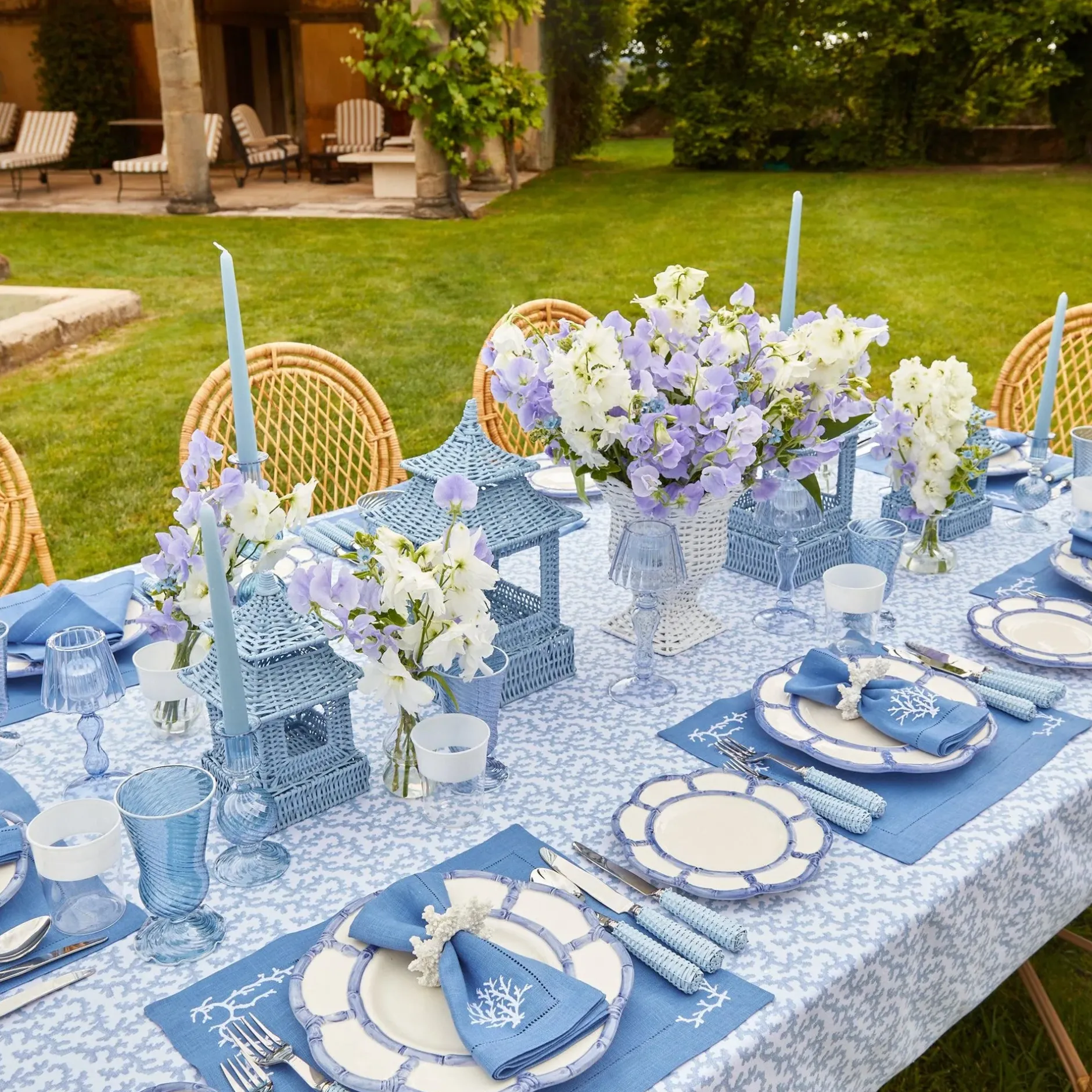 New Mrs. Alice Soft Blue Candles (Set Of 8)
