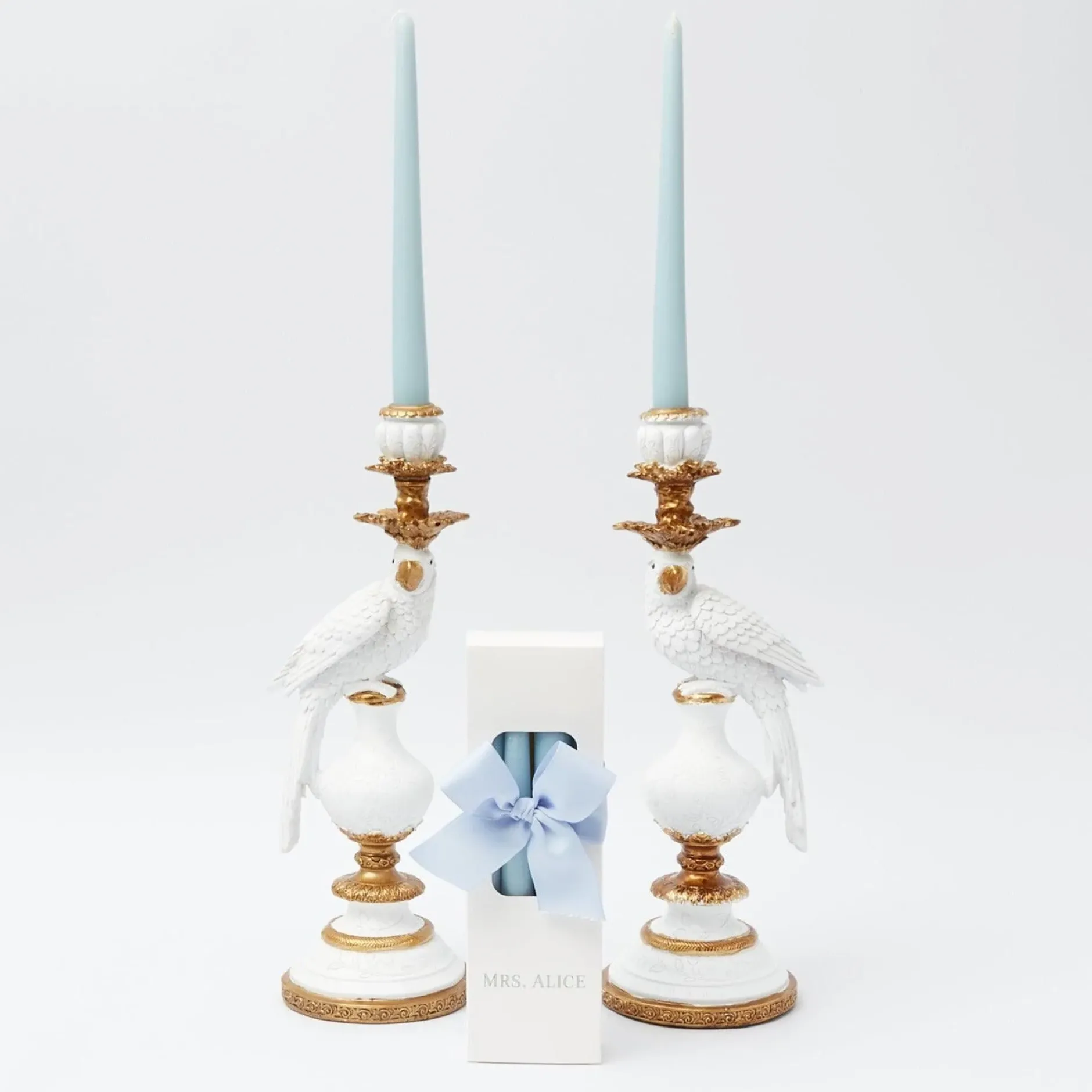 New Mrs. Alice Soft Blue Candles (Set Of 8)