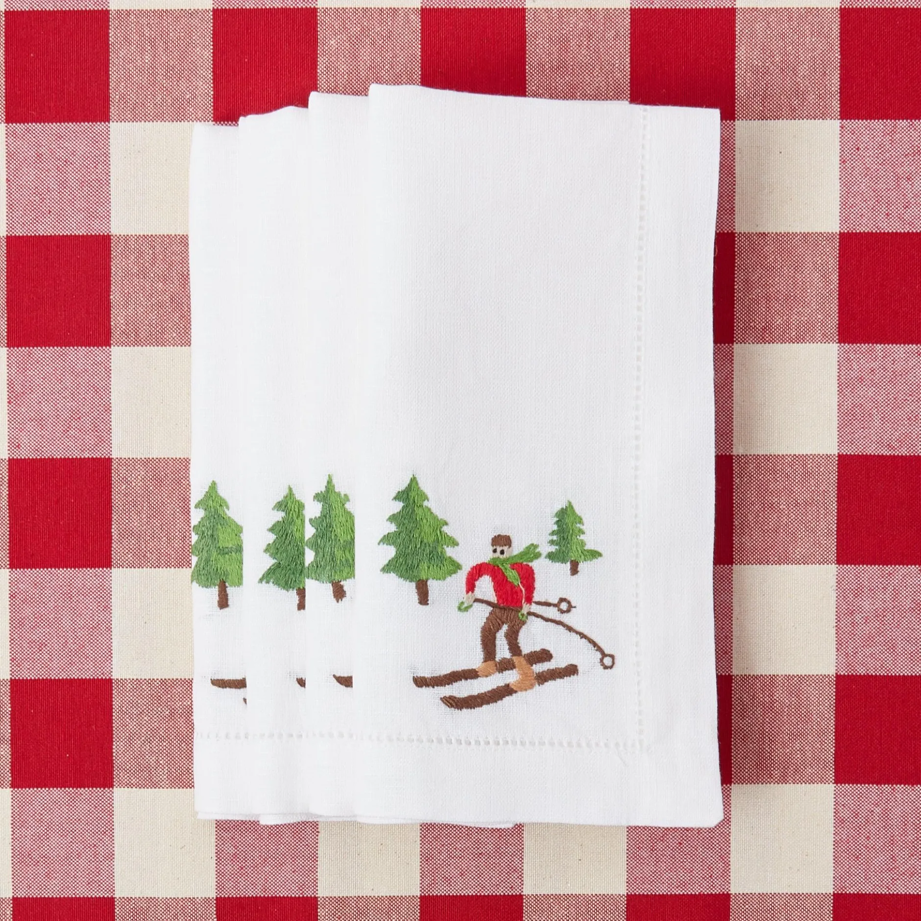 Discount Mrs. Alice Swiss Red Gingham Tablecloth
