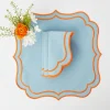 Mrs. Alice Sylvie Blue & Orange Napkins (Set Of 4)