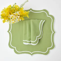 Online Mrs. Alice Sylvie Green Embroidered Napkins (Set Of 4)