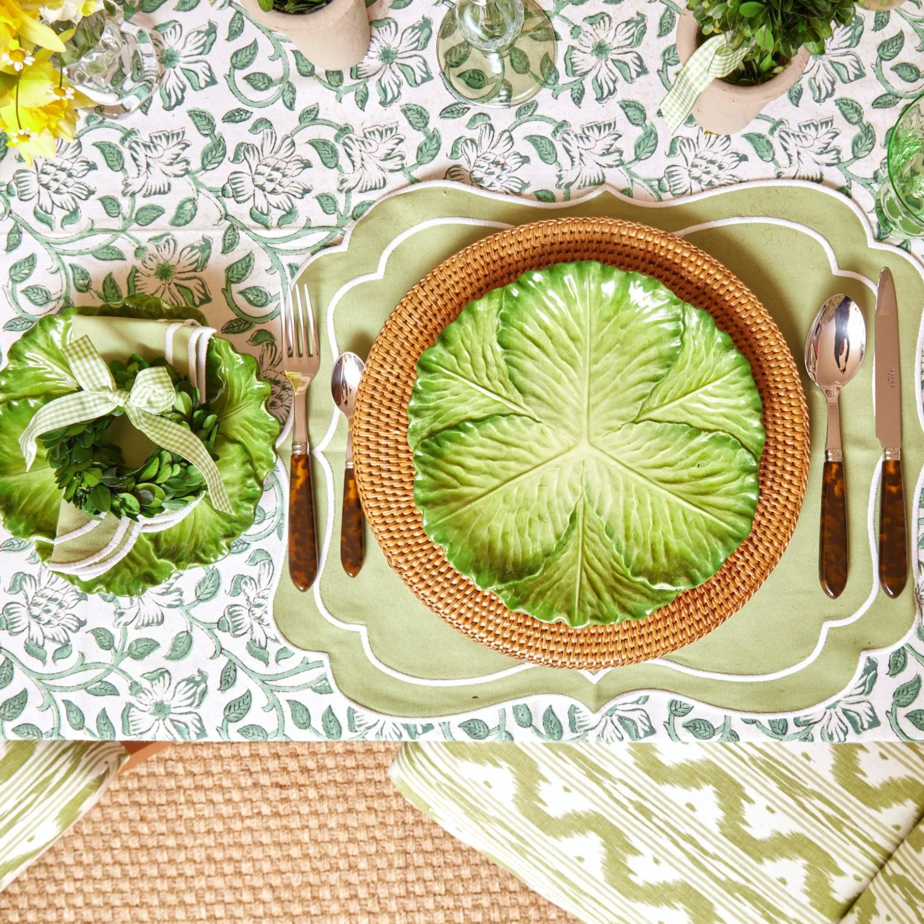 Online Mrs. Alice Sylvie Green Embroidered Napkins (Set Of 4)