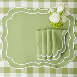 Online Mrs. Alice Sylvie Green Embroidered Placemats & Napkins (Set Of 4)