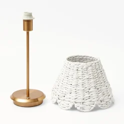 Mrs. Alice Tall Rechargeable Lamp With White Seagrass Lampshade