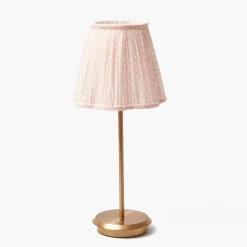 Best Mrs. Alice Tall Rechargeable Lamp With Pink Lotus Lampshade