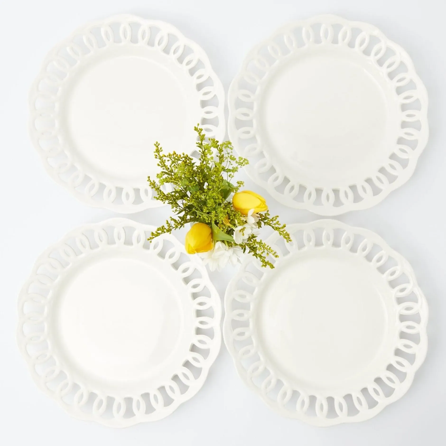 Online Mrs. Alice White Lace Dinner Plates (Set Of 4)