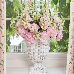 New Mrs. Alice White Liliana Scalloped Rattan Urn