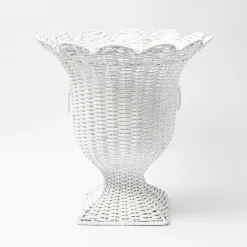 Outlet Mrs. Alice White Liliana Scalloped Rattan Urn