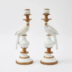 Discount Mrs. Alice White Parrot Candle Holder (Pair)