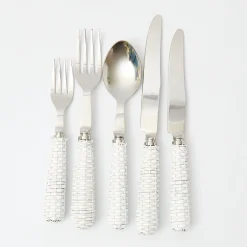 Online Mrs. Alice White Rattan Cutlery (5 Piece)