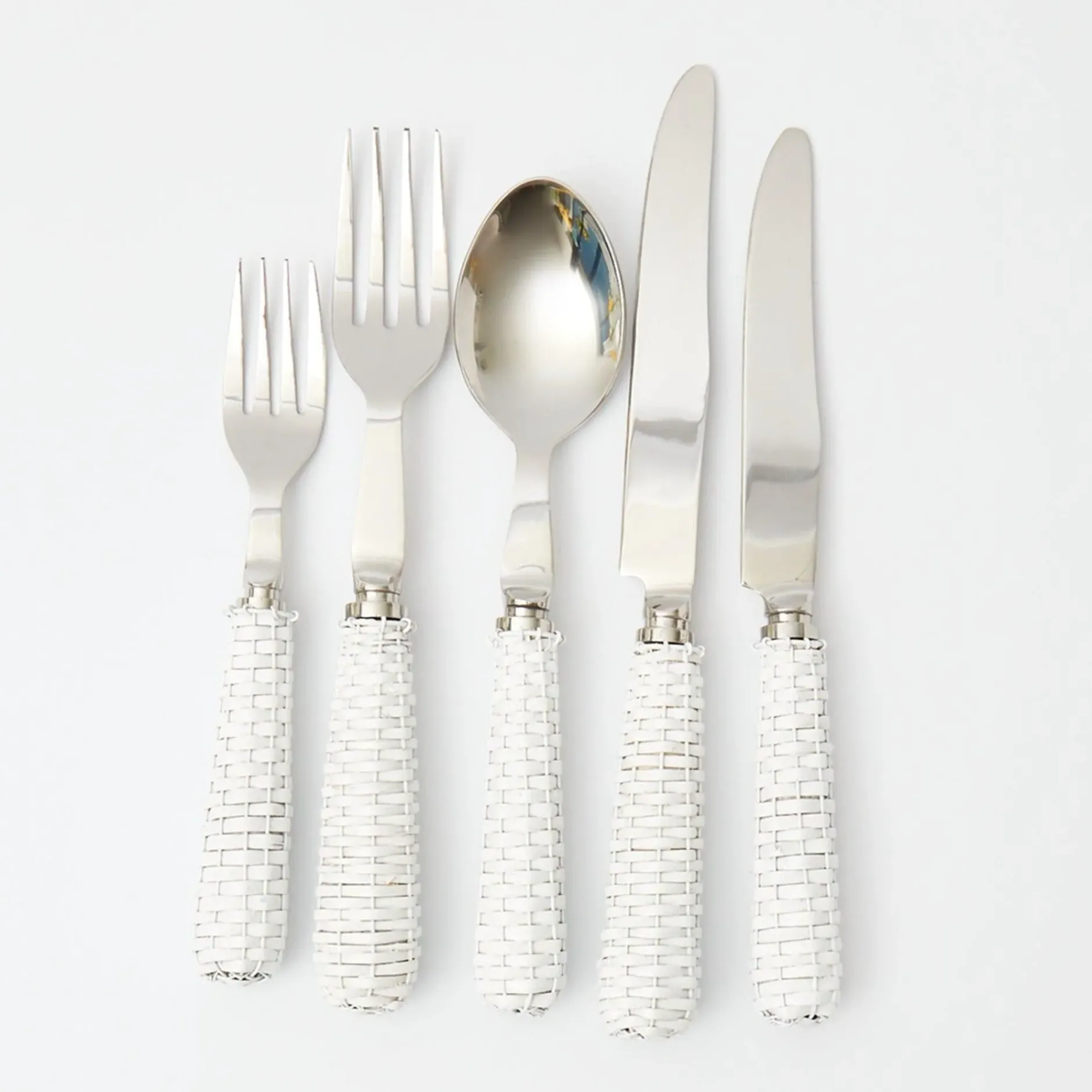 Clearance Mrs. Alice White Rattan Cutlery (5 Piece)