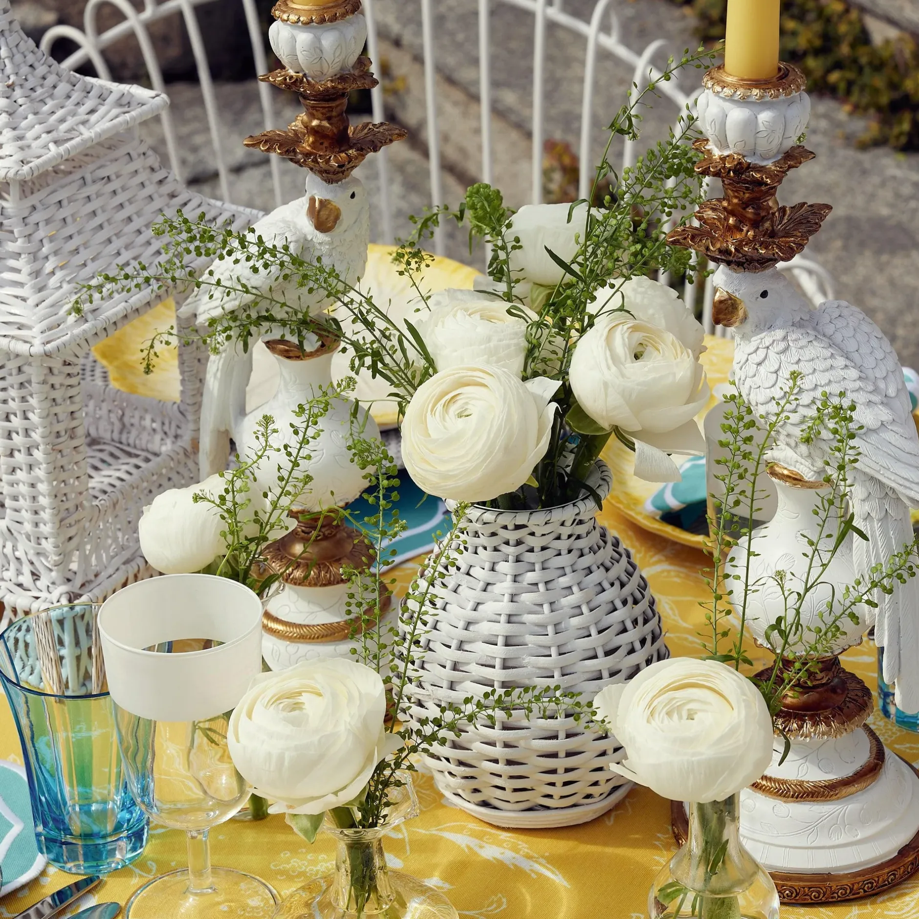 Online Mrs. Alice White Rattan Decoration Set