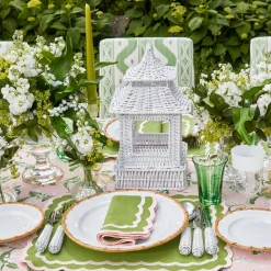 Mrs. Alice White Rattan Pagoda Lantern Set