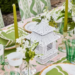 Online Mrs. Alice White Rattan Pagoda Lantern Set