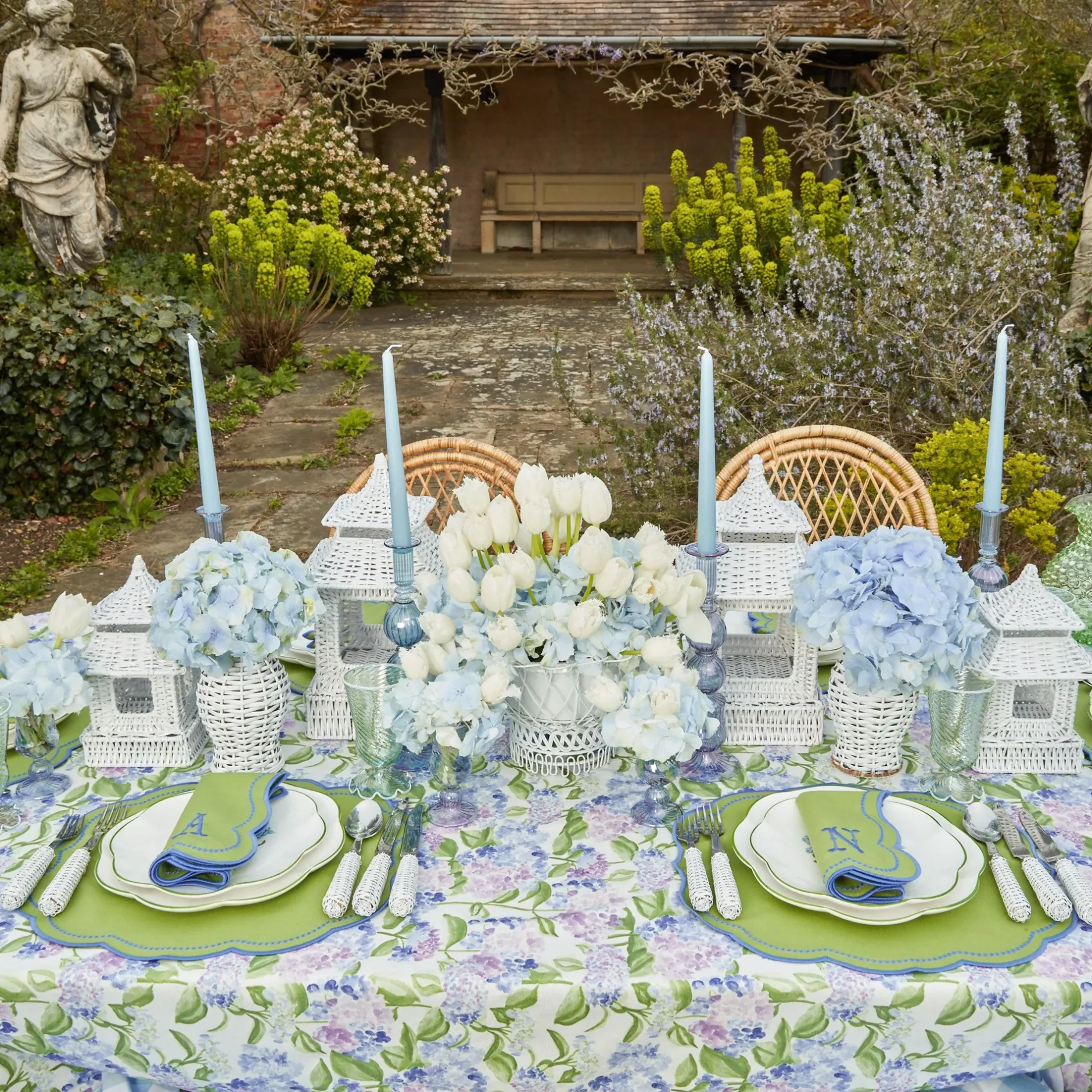 Online Mrs. Alice White Rattan Pagoda Lantern Set