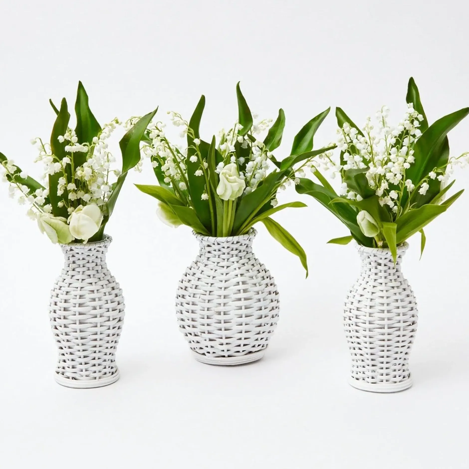 Best Mrs. Alice White Rattan Vase (Set Of 3)