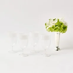 New Mrs. Alice White Ribbon Water & Wine Glassware Set