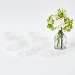New Mrs. Alice White Ribbon Water Glasses (Set Of 4)