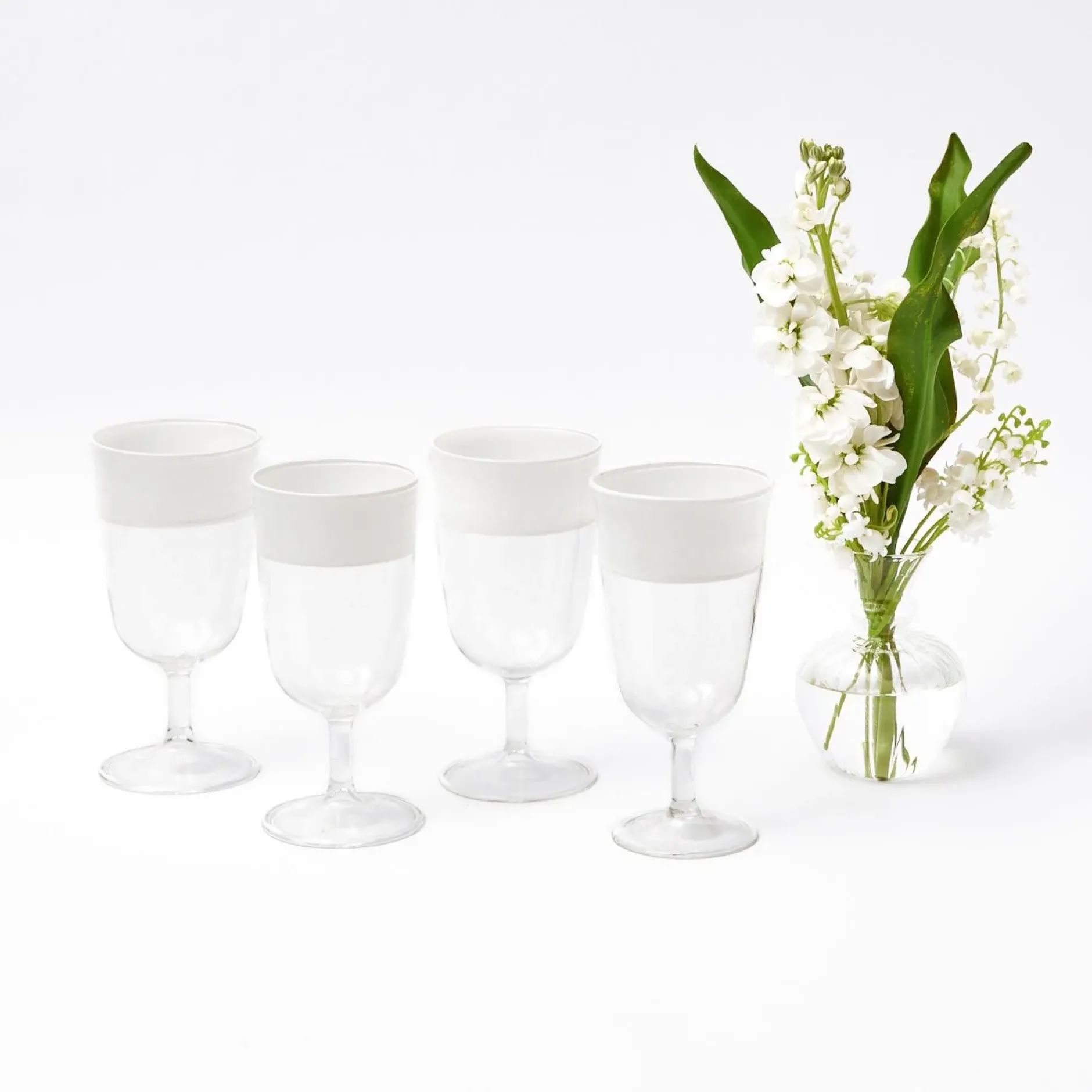 Best Mrs. Alice White Ribbon Wine Glasses (Set Of 4)