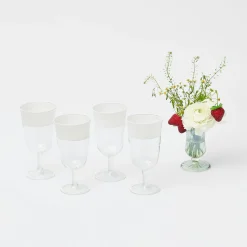 Best Mrs. Alice White Ribbon Wine Glasses (Set Of 4)