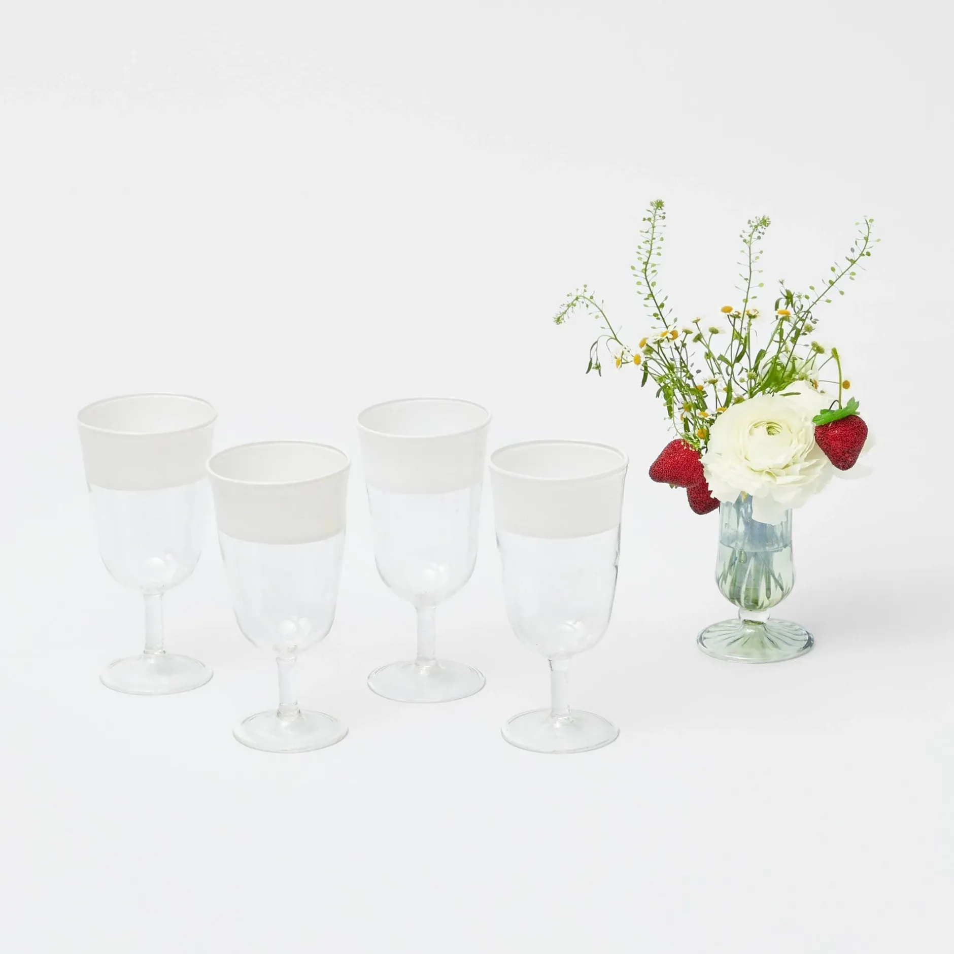 Best Mrs. Alice White Ribbon Wine Glasses (Set Of 4)