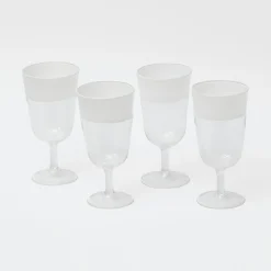 Best Mrs. Alice White Ribbon Wine Glasses (Set Of 4)