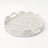 Outlet Mrs. Alice White Round Scalloped Rattan Tray