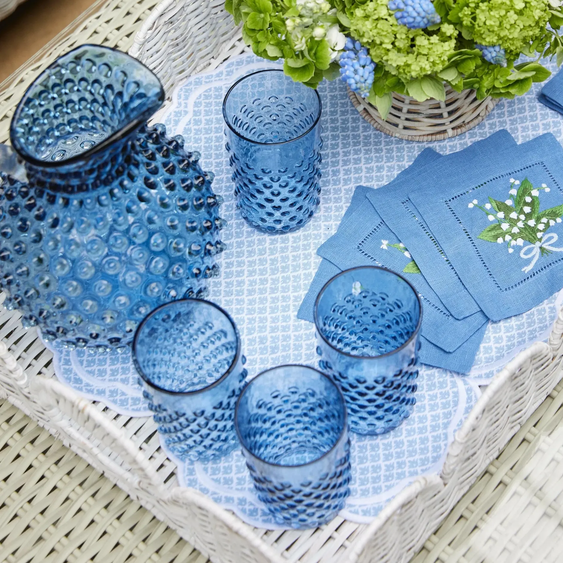 Mrs. Alice White Scalloped Rattan Tray