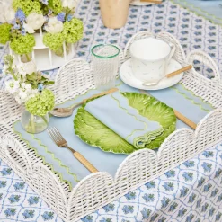 Mrs. Alice White Scalloped Rattan Tray