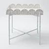Sale Mrs. Alice White Scalloped Rattan Tray With Stand