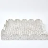 Best Mrs. Alice White Scalloped Rattan Tray
