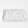 New Mrs. Alice White Small Scalloped Rattan Tray