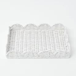 Mrs. Alice White Small Scalloped Rattan Tray