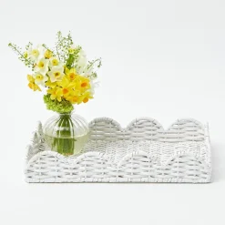 Mrs. Alice White Small Scalloped Rattan Tray