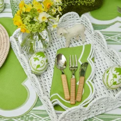 Mrs. Alice White Small Scalloped Rattan Tray
