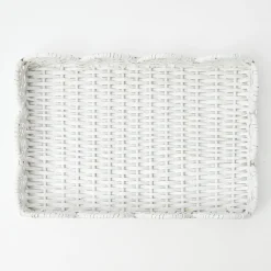 Mrs. Alice White Small Scalloped Rattan Tray