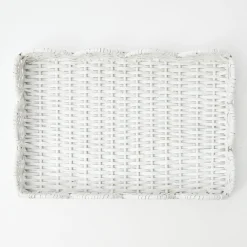Mrs. Alice White Small Scalloped Rattan Tray
